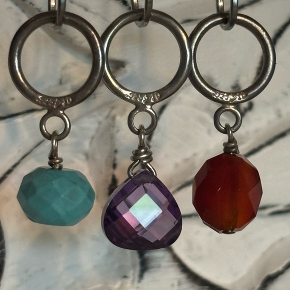 Silpada ‘POP OF COLOR’ Sterling Silver Sliding Charms ~ Full set 3 ~ S3530 - Picture 9 of 16